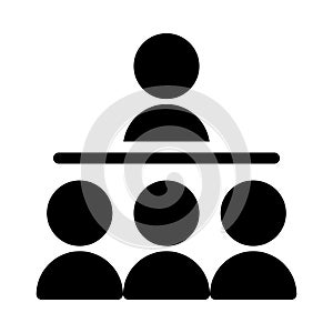 Audience vector glyph flat icon