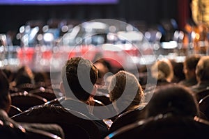 Audience watching concert show in the theater photo