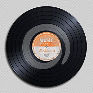 Audio analogue record vinyl vintage disc isolated on transparent background vector illustration