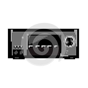 audio av receiver game pixel art vector illustration