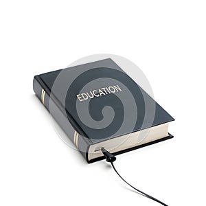 Audio book education isolated on white background