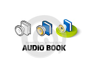 Audio book icon in different style