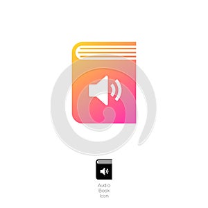 Audio book icon. Digital audio book logo. Online electronic library logo.