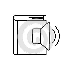 Audio book icon element of e-learning icon for mobile concept and web apps. Thin line audio book icon can be used for web and