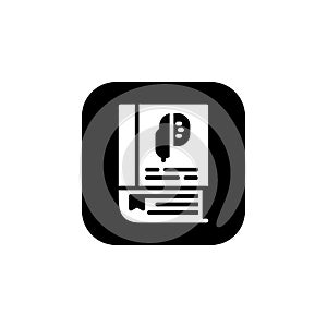 Audio book icon. Online Learning icon. Perfect for application, web, logo and presentation template. icon design solid rounded