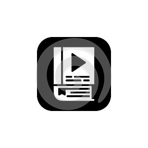 Audio book icon. Online Learning icon. Perfect for application, web, logo and presentation template. icon design solid rounded