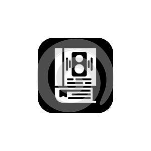 Audio book icon. Online Learning icon. Perfect for application, web, logo and presentation template. icon design solid rounded