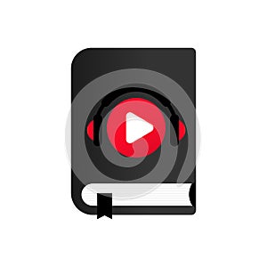 Audio book icon vector. Audio course. Online courses. Illustration vector. EPS 10