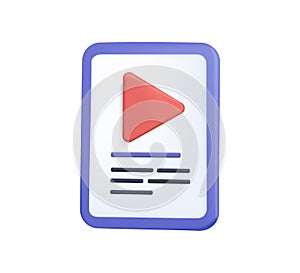 Audio book. Online education, internet library, literature, online reading, e-book concept. 3d vector icon. Cartoon