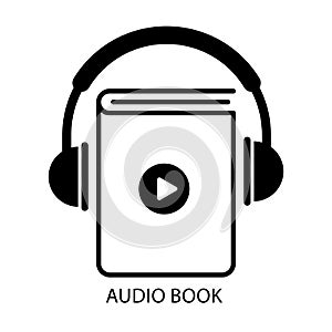 Audio book online icon,simple symbol flat vector illustration