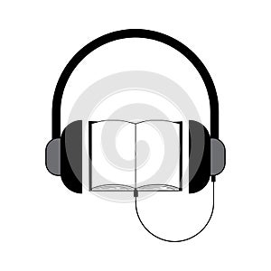 audio book. Podcast voice audio record. Education concept. Vector illustration.