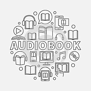 Audio book round illustration