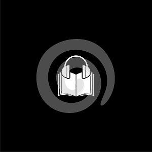 Audio book simple icon isolated on dark background