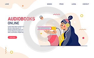 Audio books library landing page website template