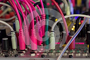 Audio cables in music studio