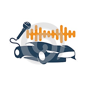 Audio Car System Mic Volume Logo Template Isolated Icon Symbol