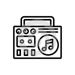 Audio Cassete Player Icon. For Applications, Internet, Design. Vector sign in simple style isolated on white background.