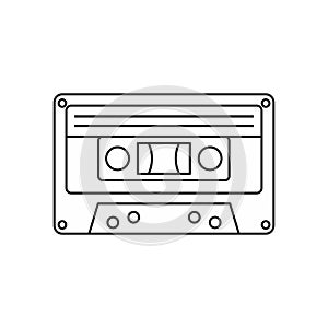 Audio cassette icon, outline style