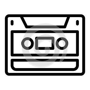Audio cassette line icon. Video cassette vector illustration isolated on white. Recorder outline style design, designed