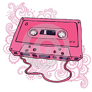 Audio cassette. Retro cassette tape