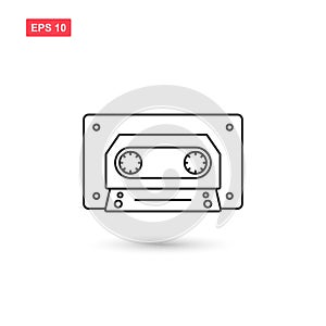 Audio cassette tape icon vector design isolated 2