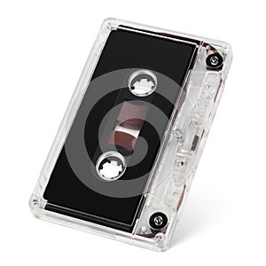 Audio cassette tape on white
