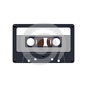 Audio cassette tape on the white background