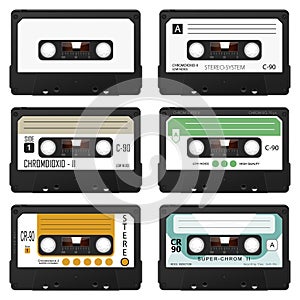 Audio Cassettes Collection - Colored and Realistic Vector Set