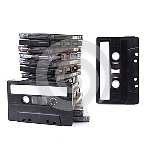 Audio Cassettes stacked