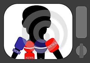 Audio correspondent microphone for interviewing in the news