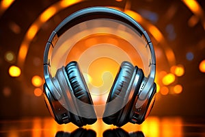 Audio delight Headphones on background, ideal for vibrant music banners