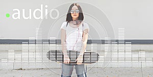 Audio Digital Equalizer Music Tunes Sound Wave Graphic Concept photo
