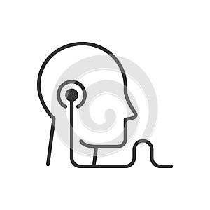 Audio education - modern vector single line icon