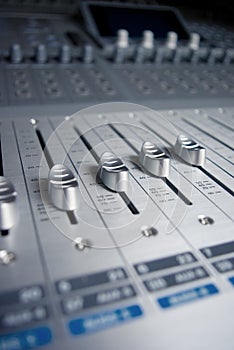 Audio Engineer Mixing Board
