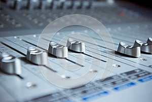 Audio Engineer Mixing Board