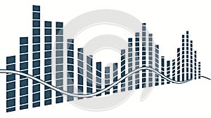 Audio Equalizer Bars Sound Waves Graphic, vector design Generative AI