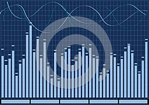 Audio Equalizer in blue color