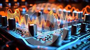 Audio Equalizer with Operational Amplifier Waveforms and Controls
