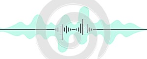 Audio file. Music and frequencies. Simple flat illustration. Vector file.