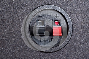 Audio input. Spring clips.