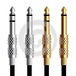 Audio jack connector Silver gold