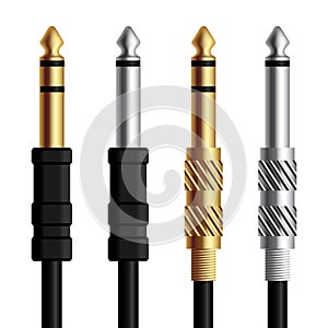 Audio jack connector silver gold