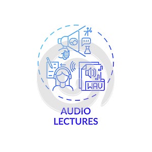 Audio lectures concept icon photo