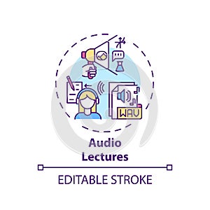 Audio lectures concept icon photo