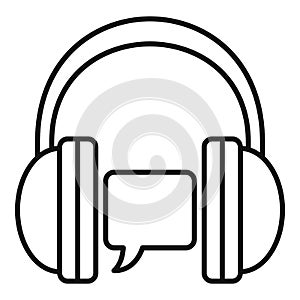 Audio linguist icon, outline style