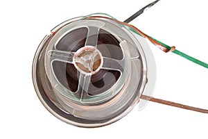 Audio magetic reel tape, isolated photo