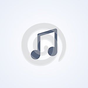 Audio melody, vector best gray line icon