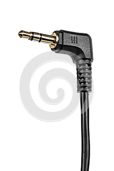 Audio mini jack plug on white background