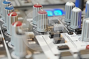 Audio mixer board knobs photo