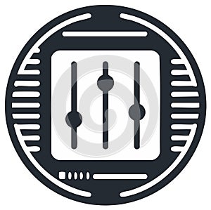 Audio mixer equalizer slider controls icon symbol